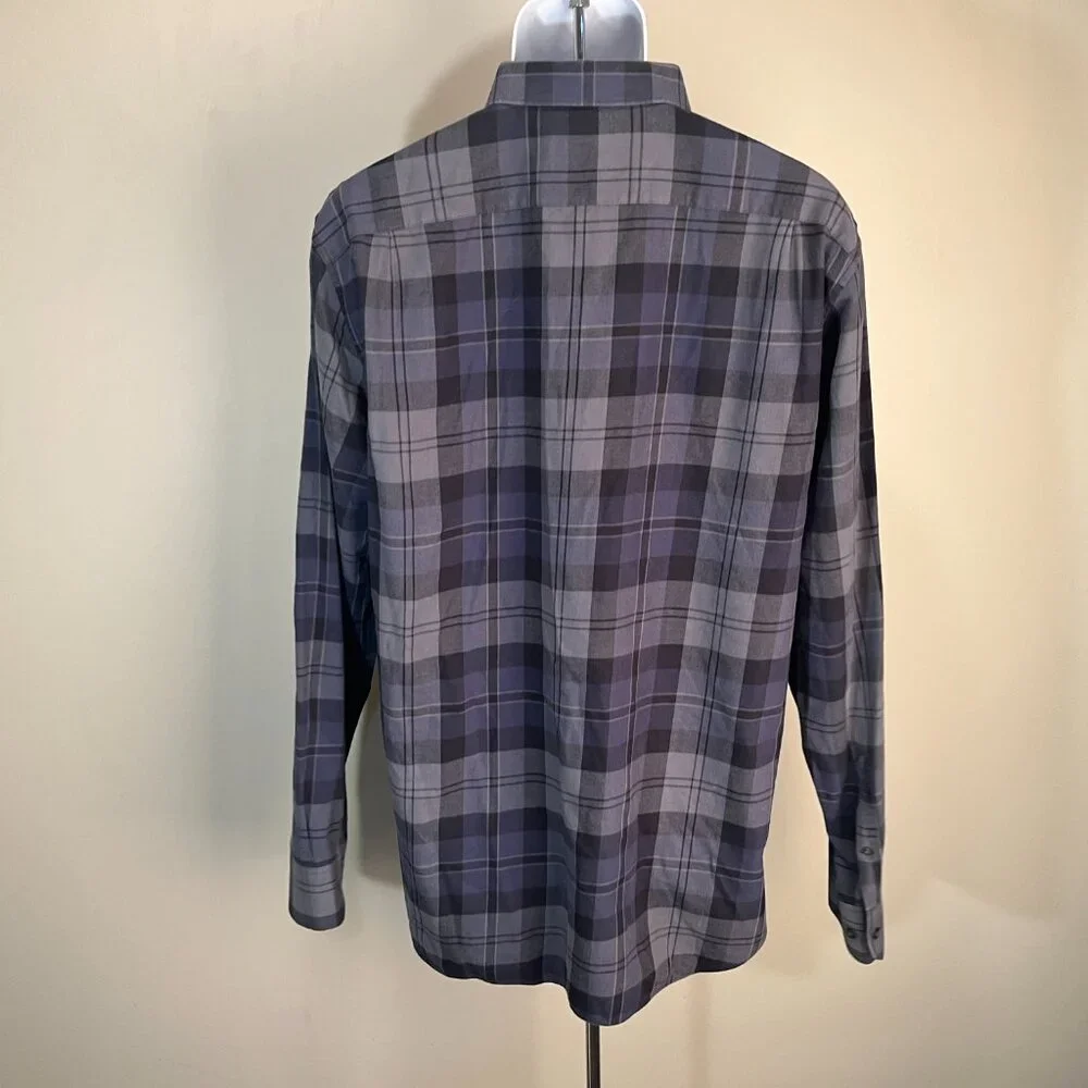 Bonobos Men's blue and green plaid Slim Fit long sleeve shirts XLT XLL Tall XL
